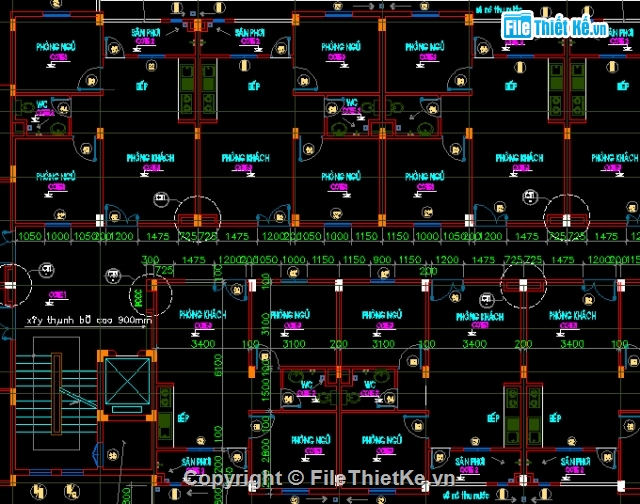 File thiết kế,thiết kế chung cư,chung cư 7 tầng